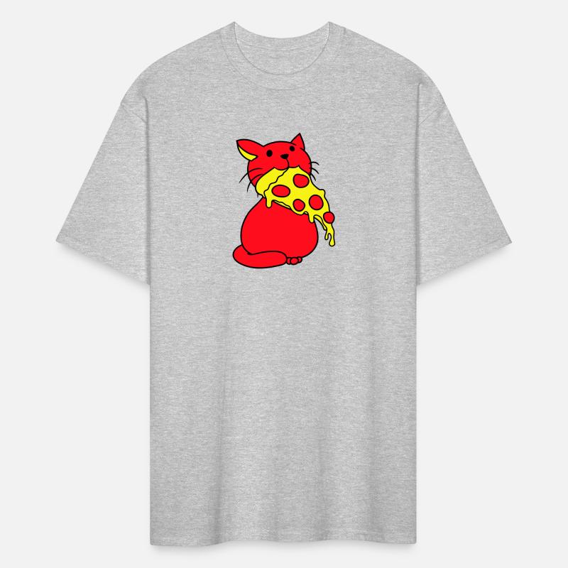 Cat Eats Yummy Salami Pizza Hunger Fast Food Mouth