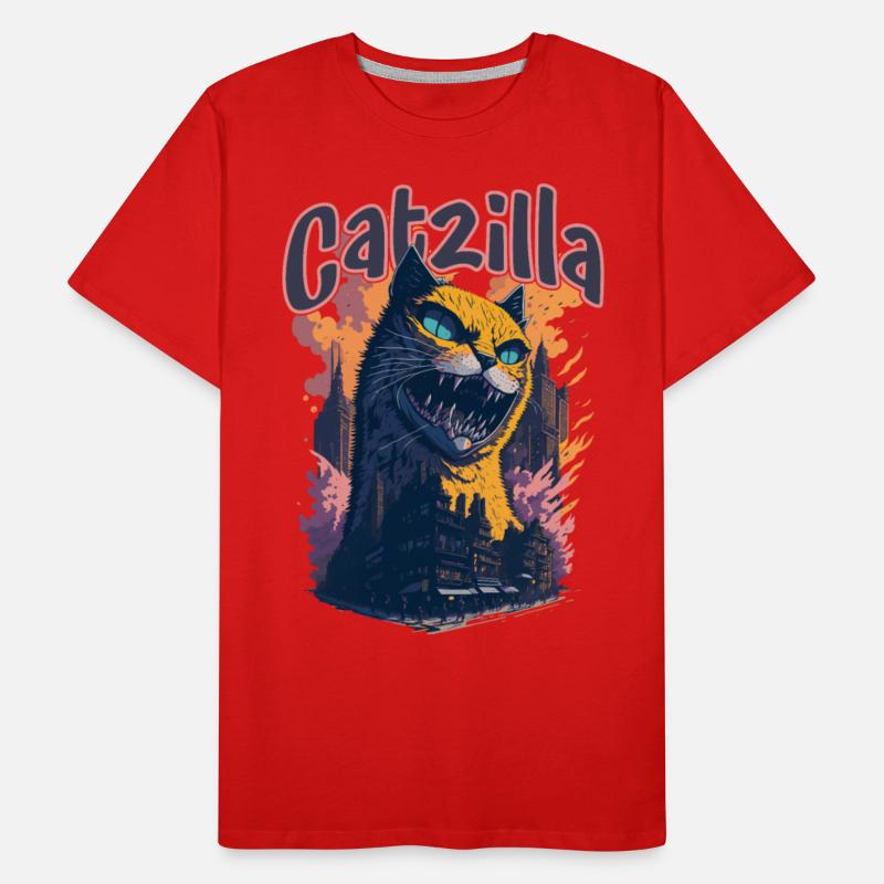 Catzilla Unleashed Funny Cartoon-Style Feline