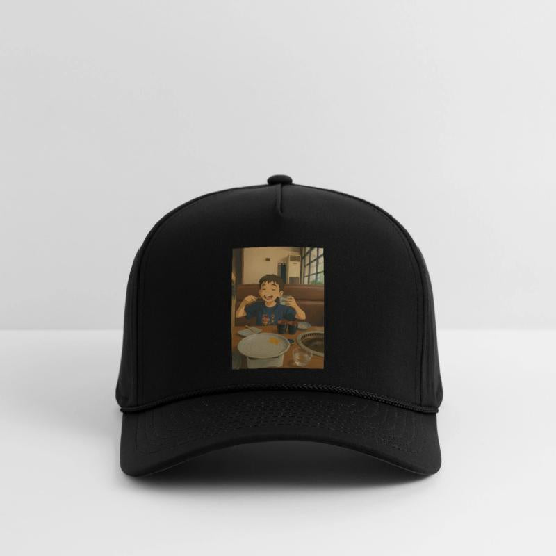 Child Enjoying Japanese Barbecue Scene