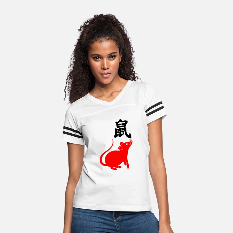 Chinese character rat with Chinese zodiac red rat