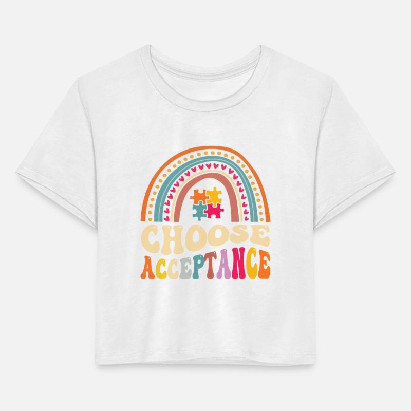 Choose Acceptance Autism Floral Rainbow