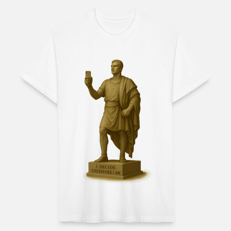 Classical Philosopher Statue on Smartphone