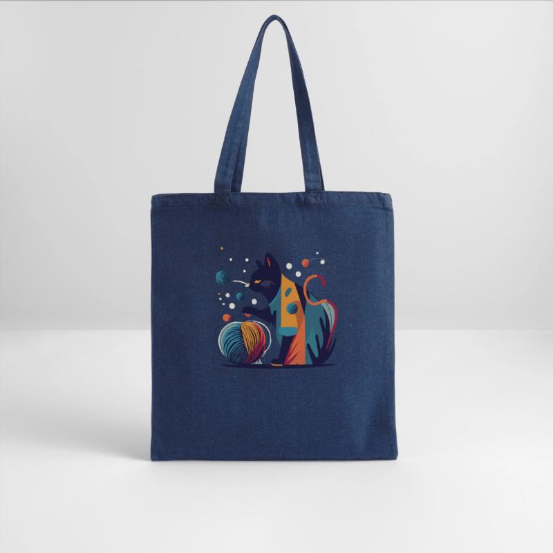 Colorful Cat playing with Wool Ball