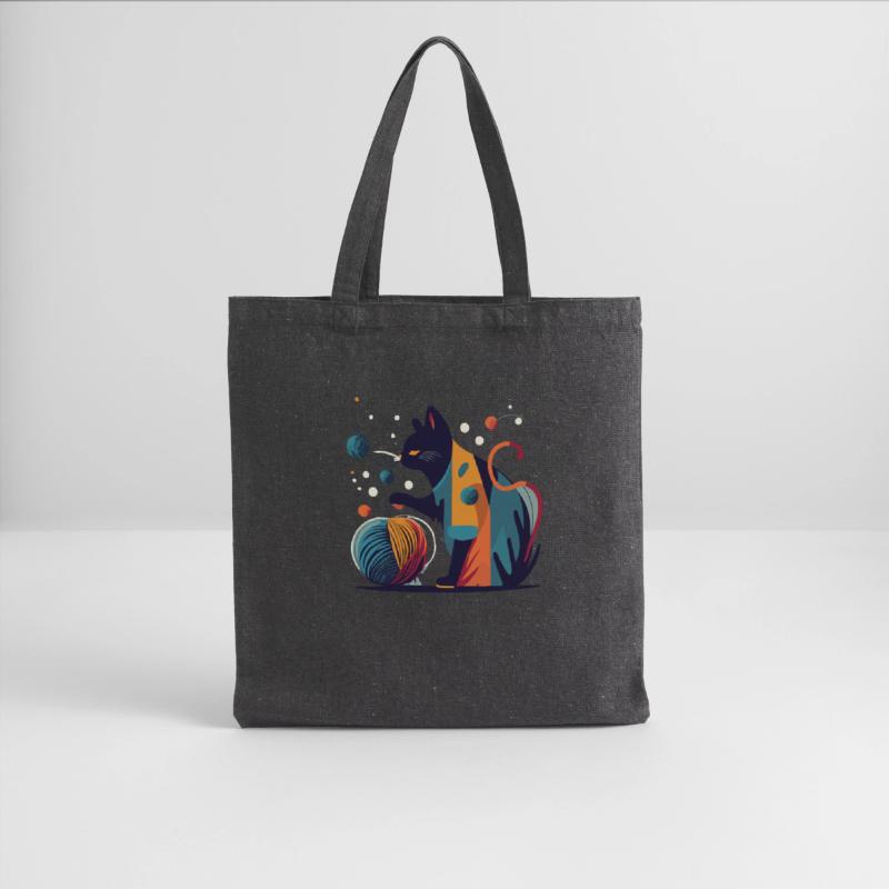 Colorful Cat playing with Wool Ball