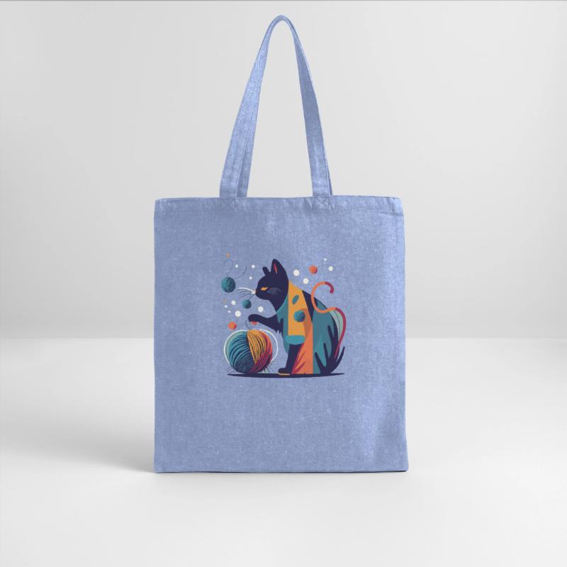 Colorful Cat playing with Wool Ball