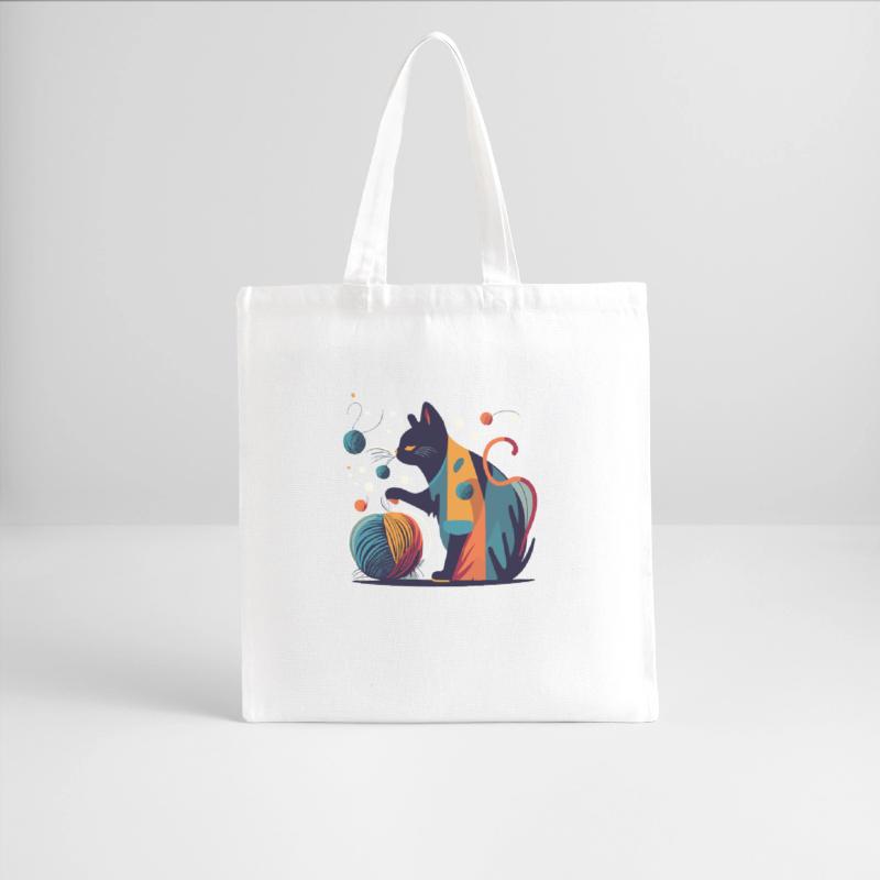 Colorful Cat playing with Wool Ball