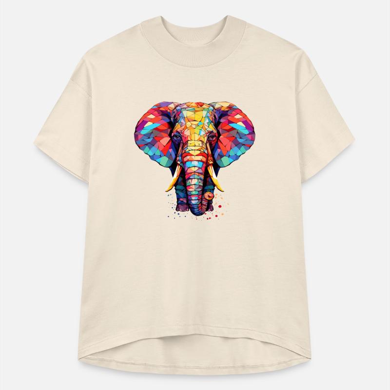 Colorful Origami Elephant. Geometric Art.