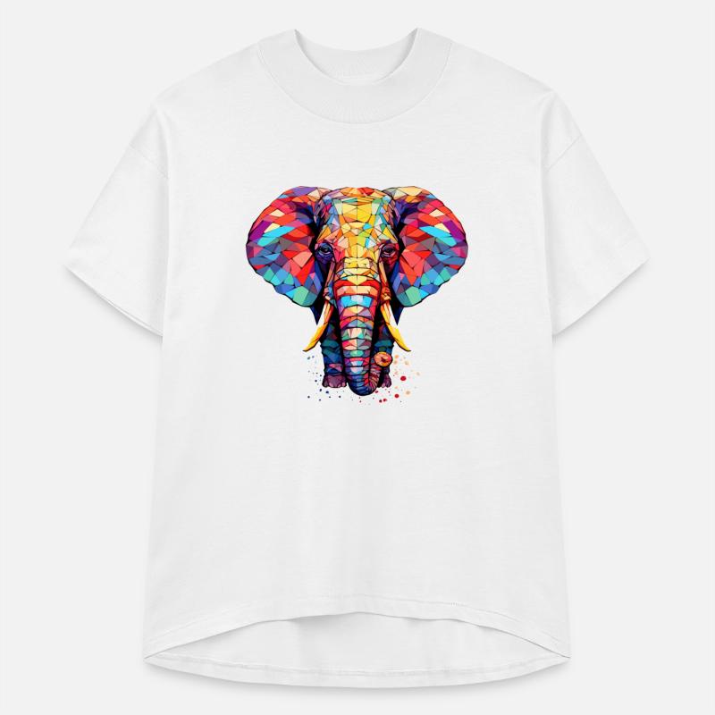 Colorful Origami Elephant. Geometric Art.