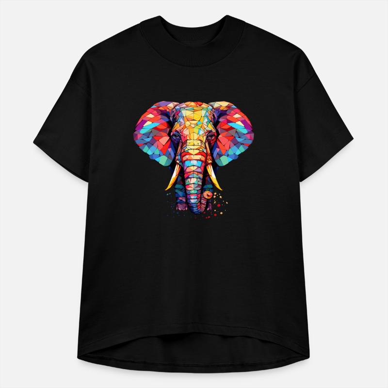 Colorful Origami Elephant. Geometric Art.