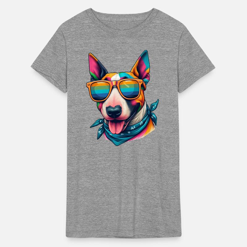 Colorfull Bull Terrier Wearing Sunglasses