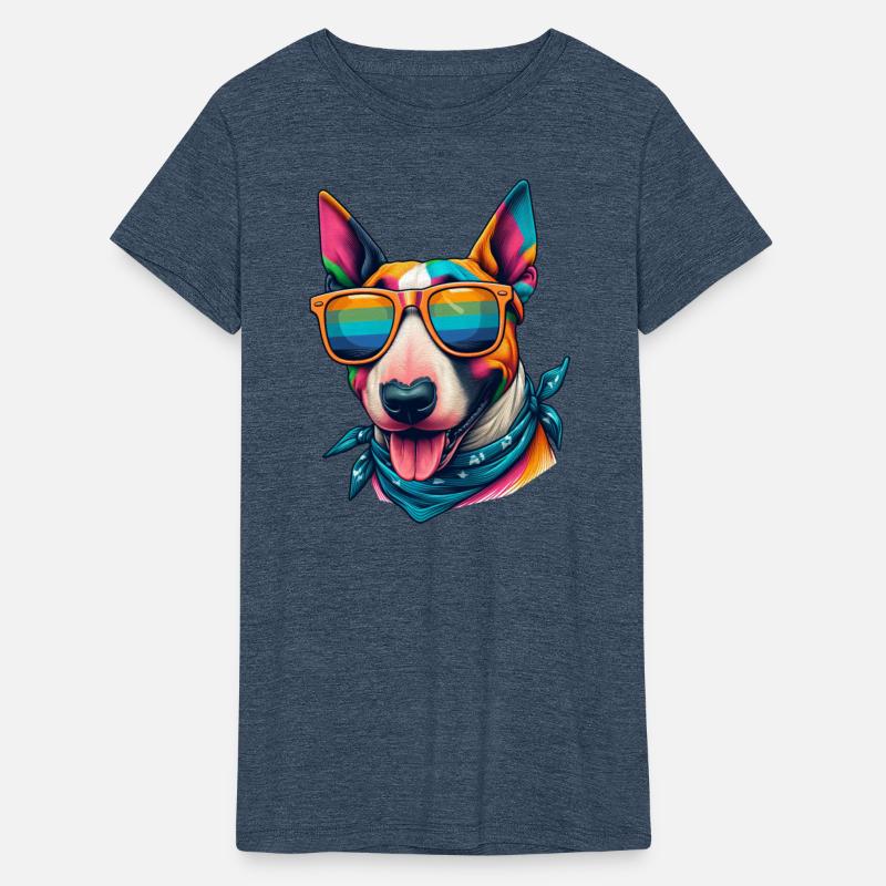 Colorfull Bull Terrier Wearing Sunglasses