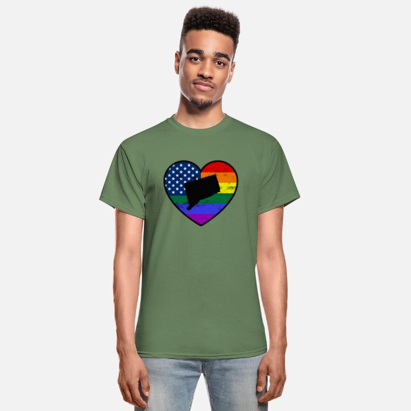 Connecticut United States Gay Pride Flag Heart