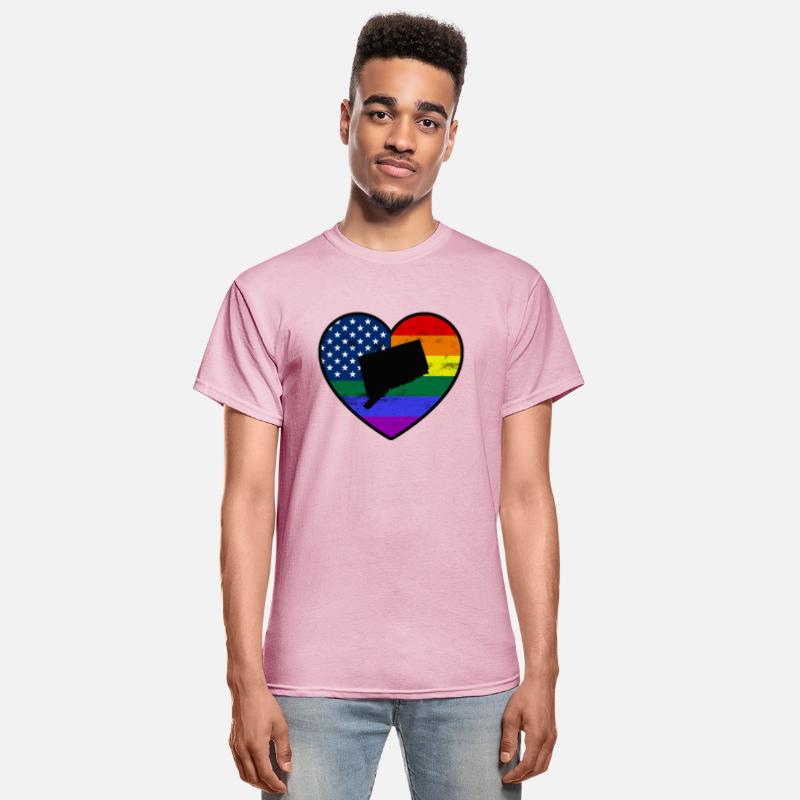 Connecticut United States Gay Pride Flag Heart