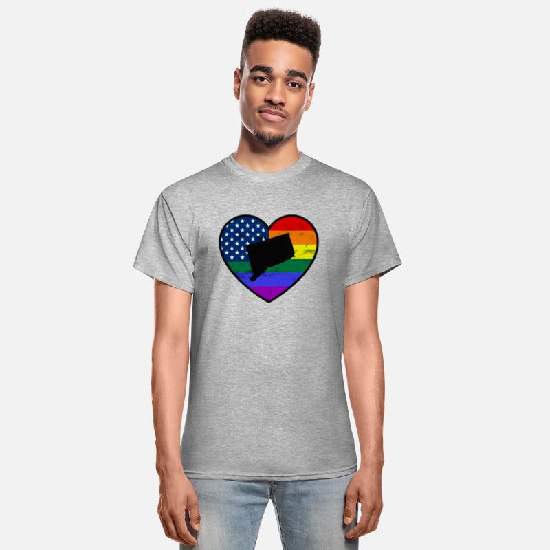 Connecticut United States Gay Pride Flag Heart