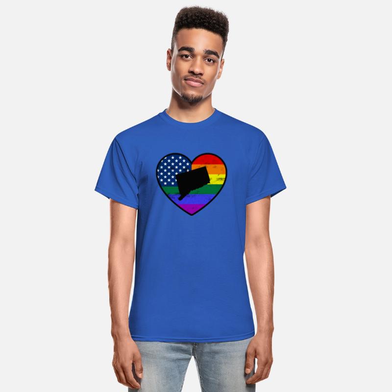 Connecticut United States Gay Pride Flag Heart