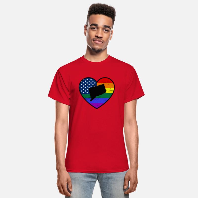 Connecticut United States Gay Pride Flag Heart