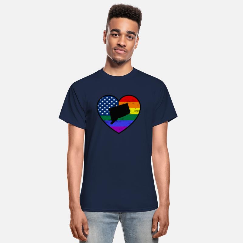 Connecticut United States Gay Pride Flag Heart