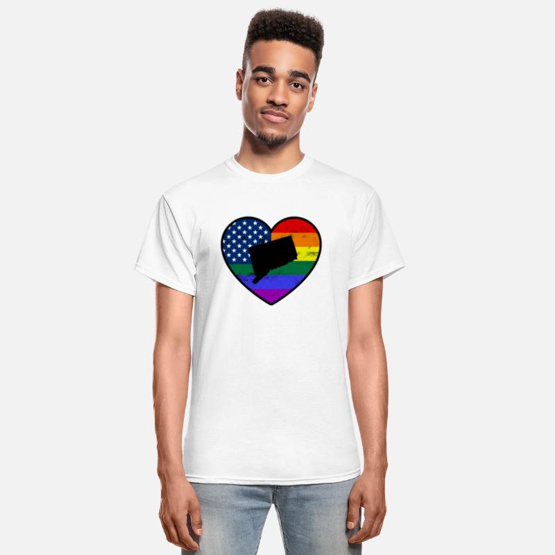 Connecticut United States Gay Pride Flag Heart