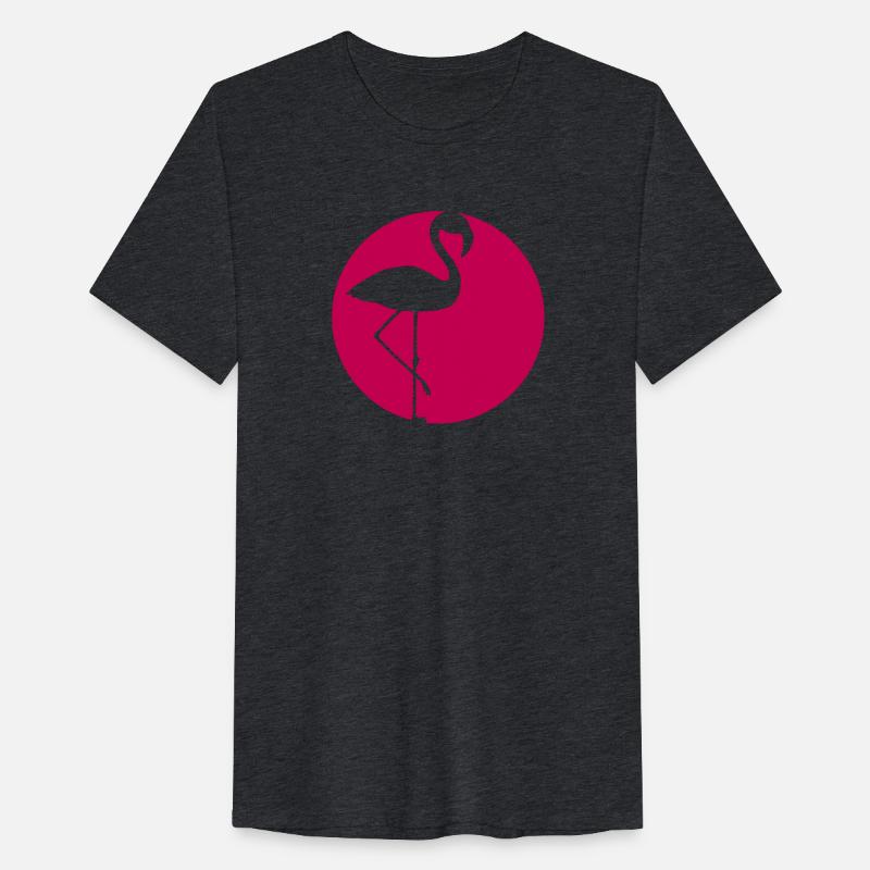cool circle round logo silhouette outline flamingo
