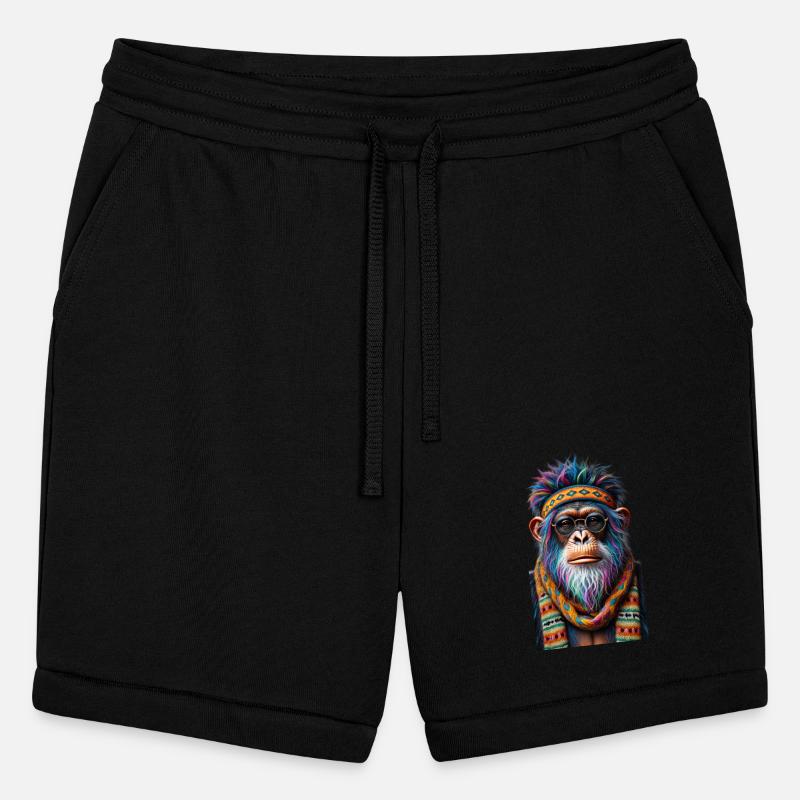 Cool Primate in Colorful Headband and Sunglasses