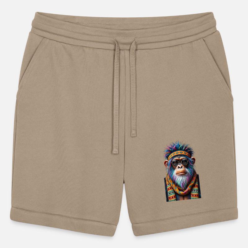 Cool Primate in Colorful Headband and Sunglasses