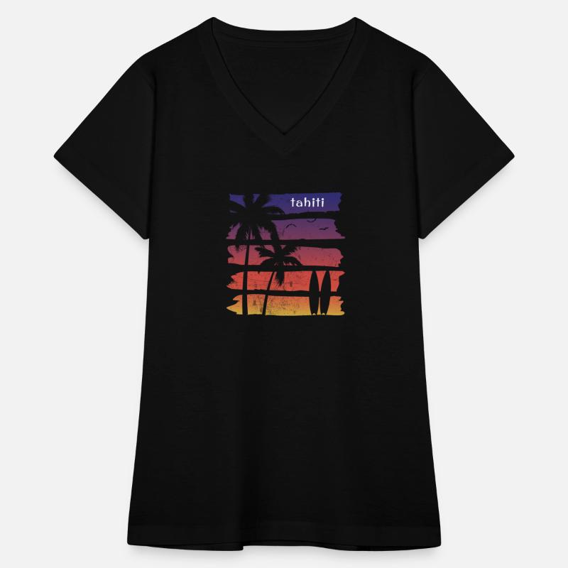 Cool Tahiti Surfing Fan Beach Palm Tree