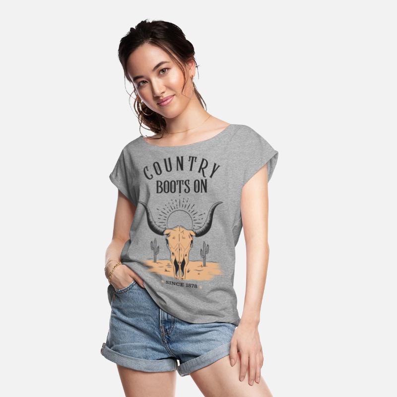 Country Style Rodeo Wild West Cowboy Boots On