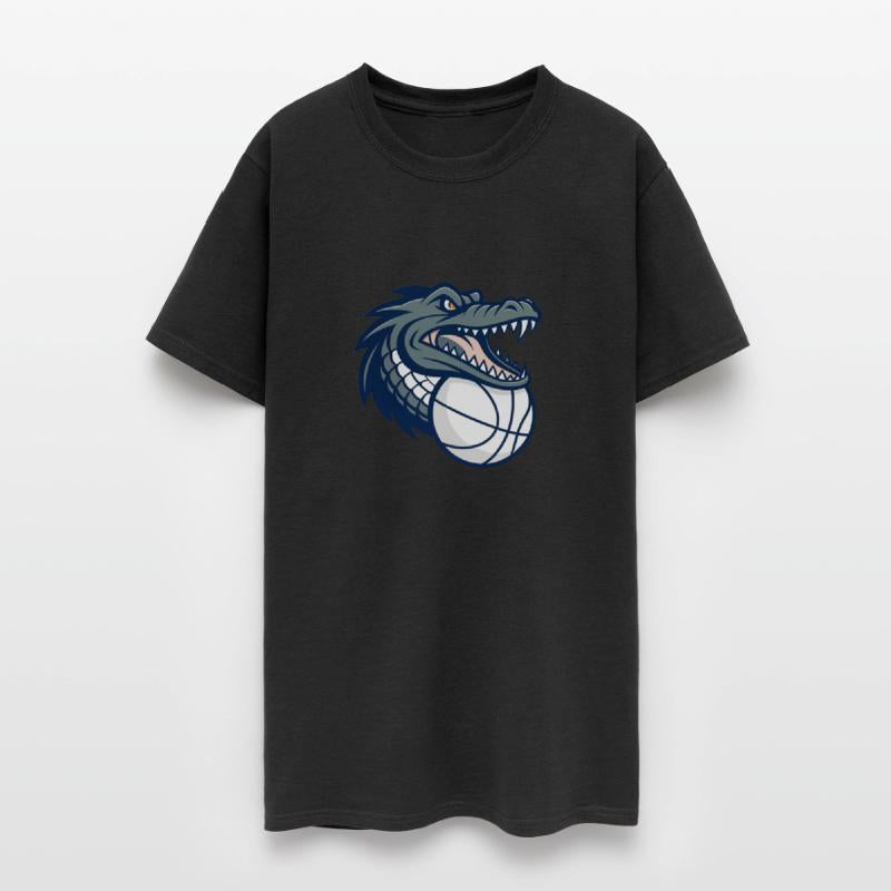 Crocodile with ball. Sports icon