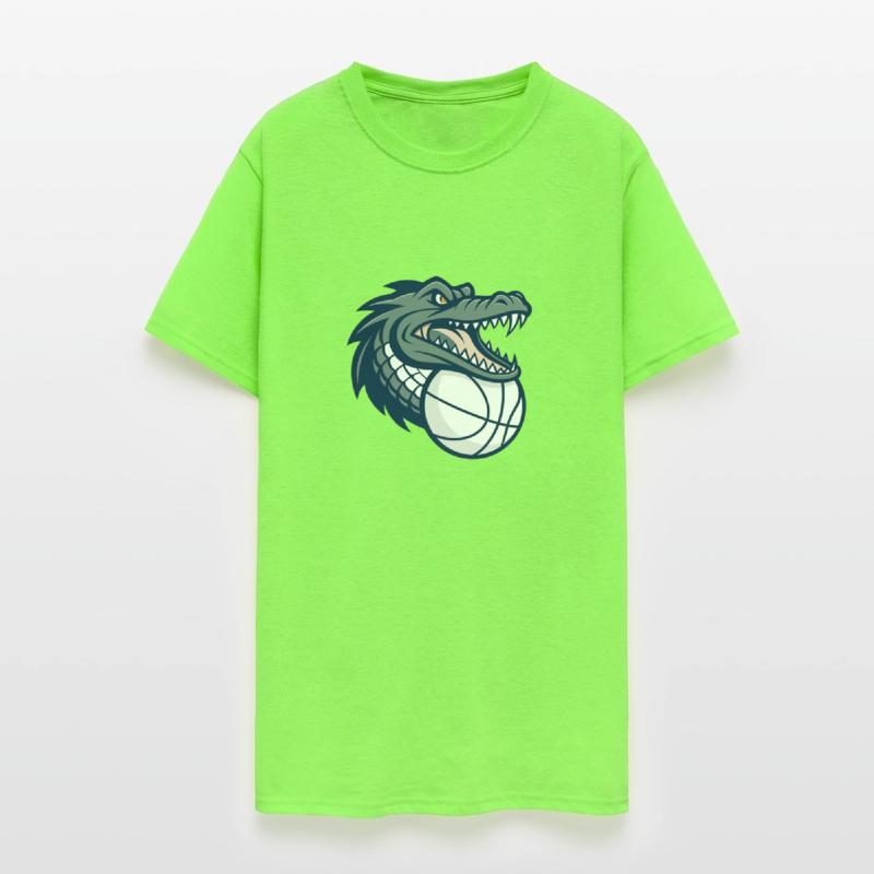 Crocodile with ball. Sports icon