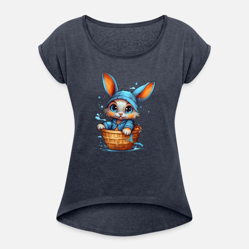 Curious Rabbit in a Basket