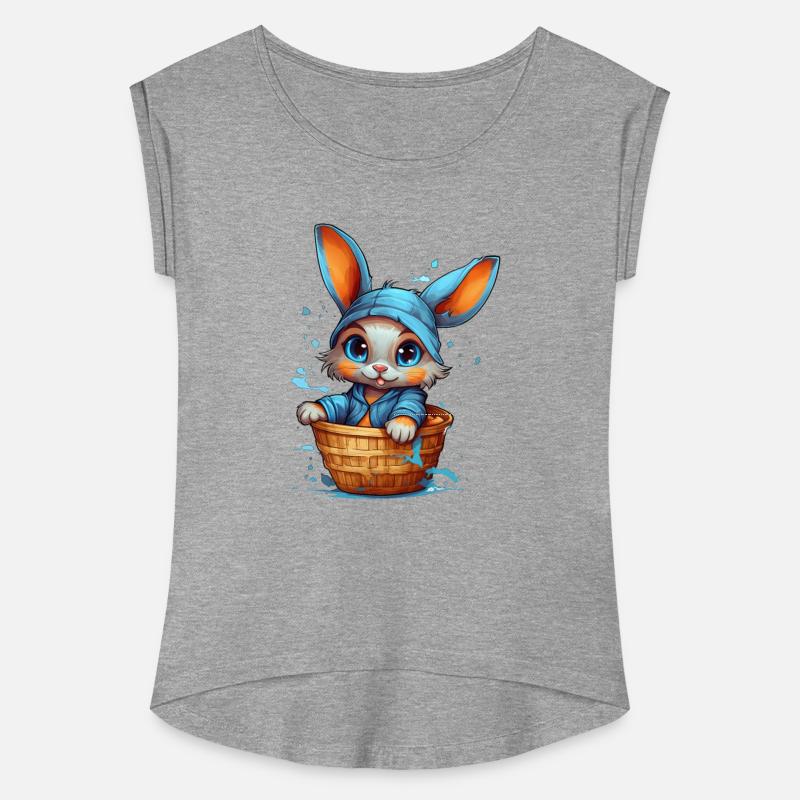 Curious Rabbit in a Basket