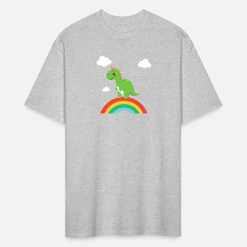 Cute Dinosaur with Rainbow and Clouds