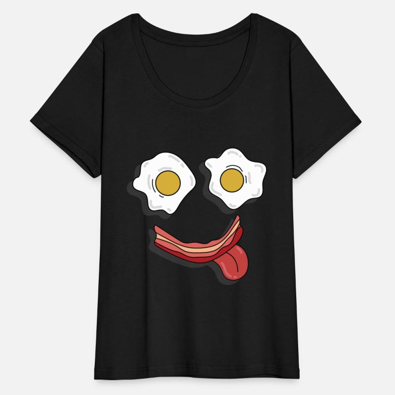 Cute Funny Smiley Breakfast Yummy Bacon and Eggs
