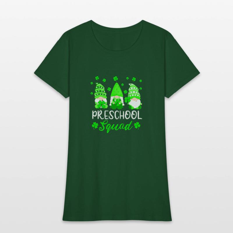 Cute Gnomes Preschool Squad Teacher St Patricks
