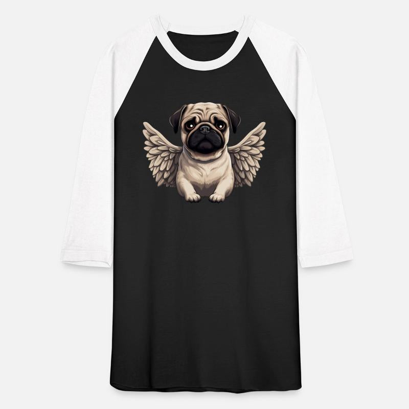 Cute pug angel in comic style