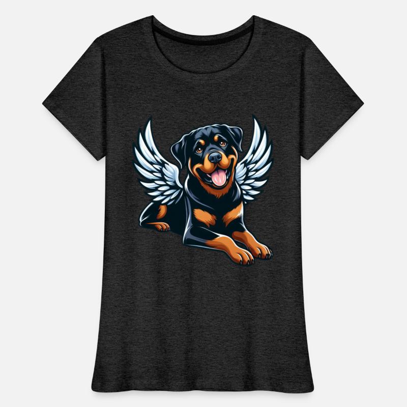Cute Rottweiler angel comic style