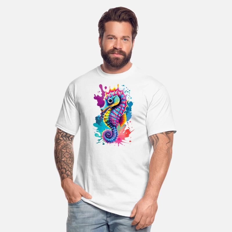 Cute Sea Horse Hippocampus Colourful - Coral Reef