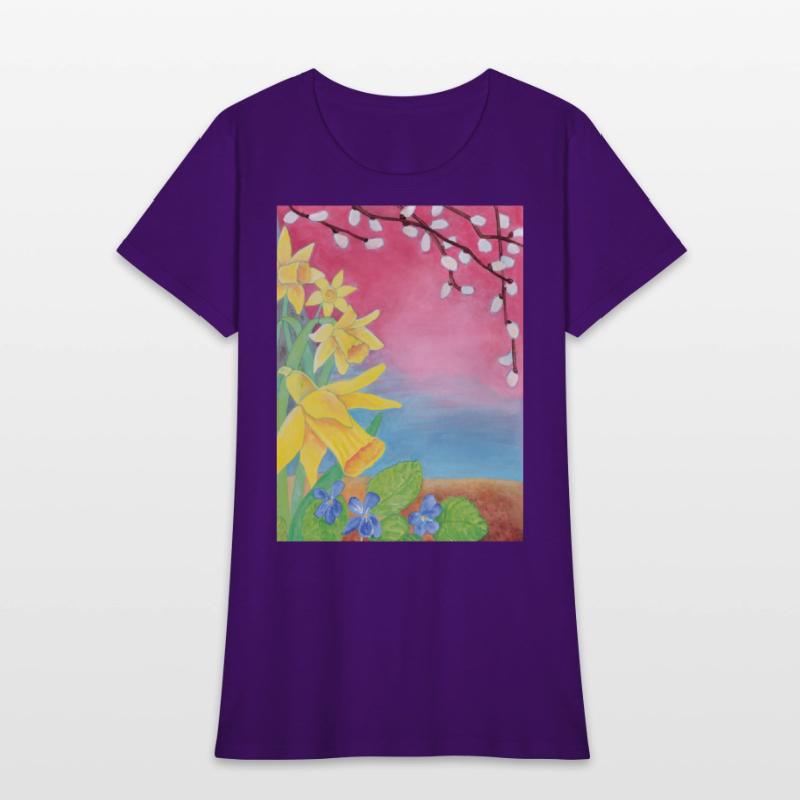 Daffodils and Violets Flowers of Spring