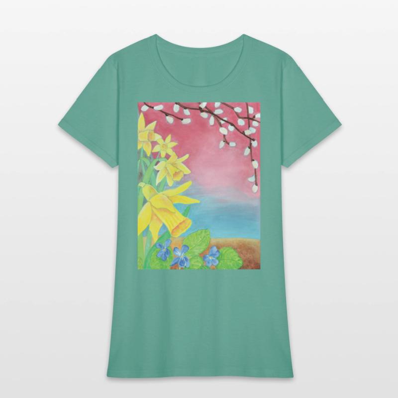 Daffodils and Violets Flowers of Spring