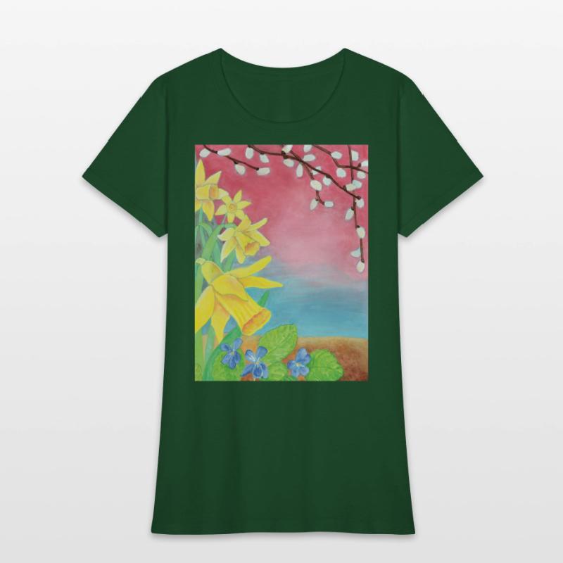 Daffodils and Violets Flowers of Spring