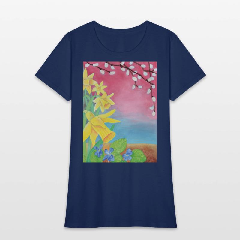 Daffodils and Violets Flowers of Spring