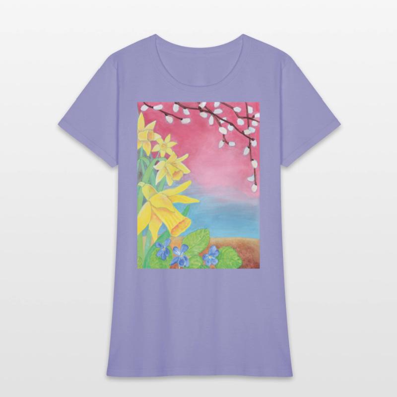 Daffodils and Violets Flowers of Spring