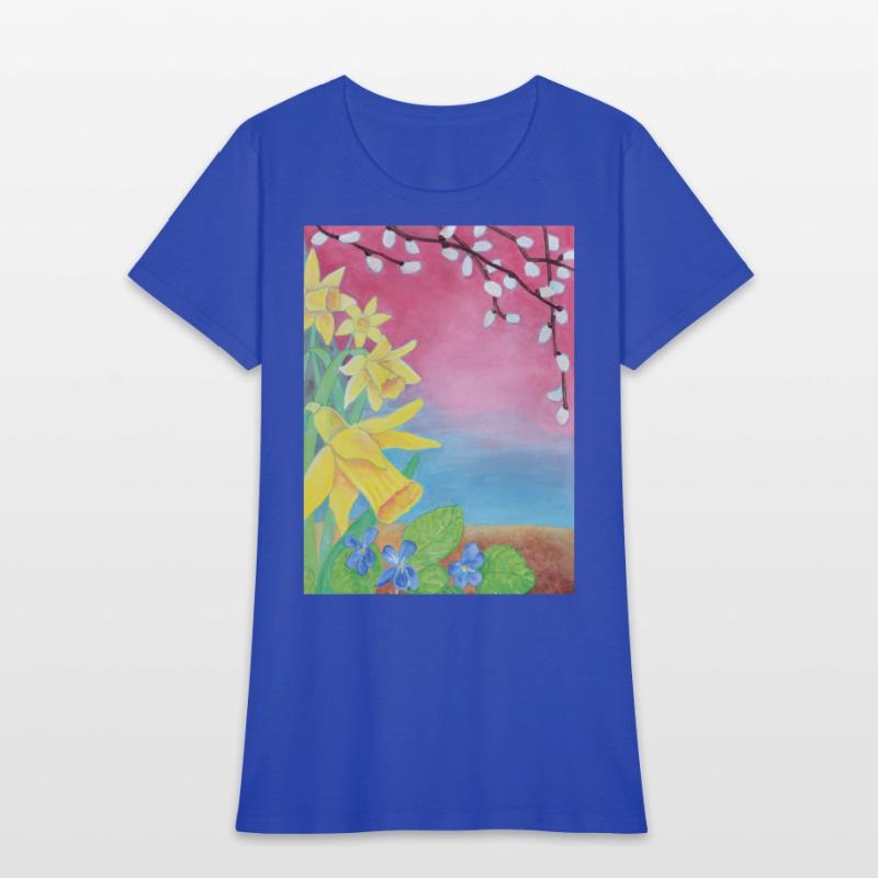 Daffodils and Violets Flowers of Spring