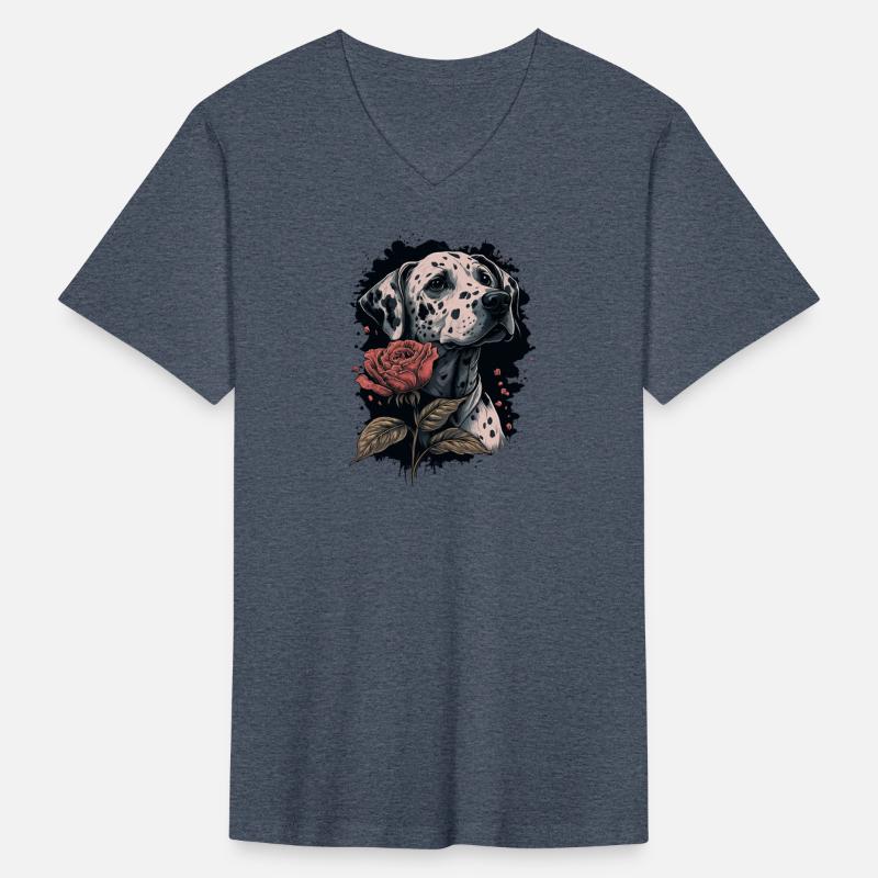 Dalmatian dog with red rose