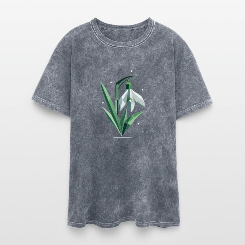 Delicate polygonal snowdrop illustration