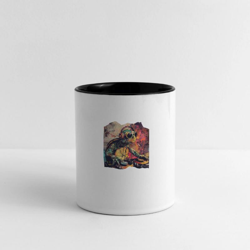 Dj Turtle with Headphones Graffiti Grunge