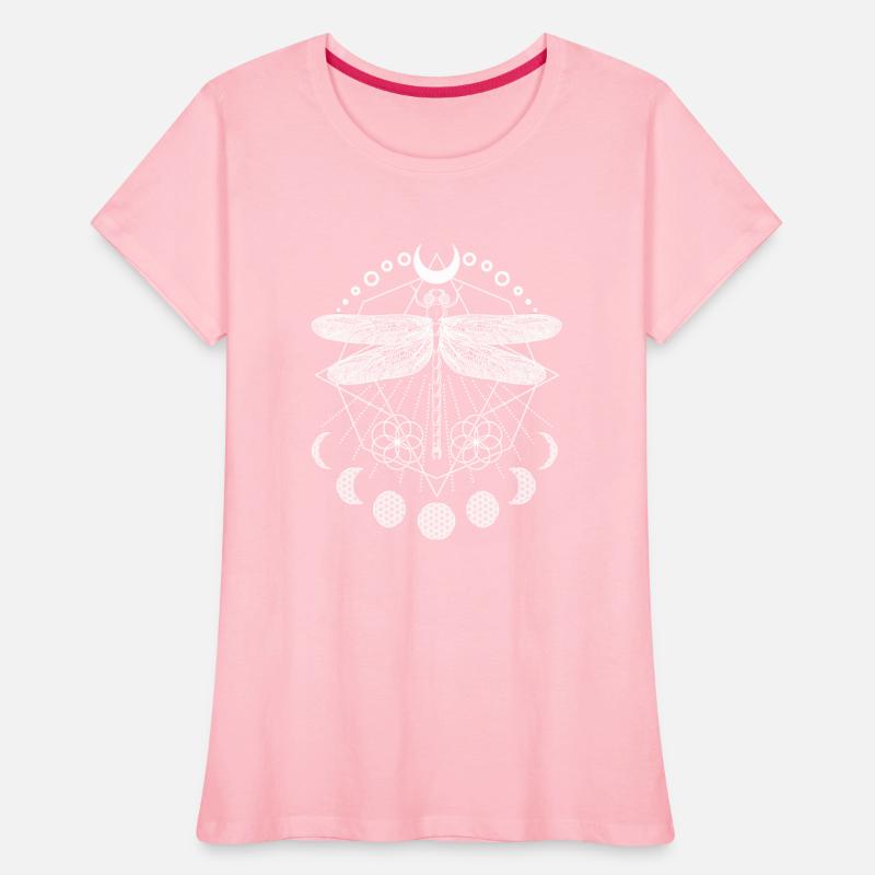 Dragonfly tattoo moon phases and flower of life