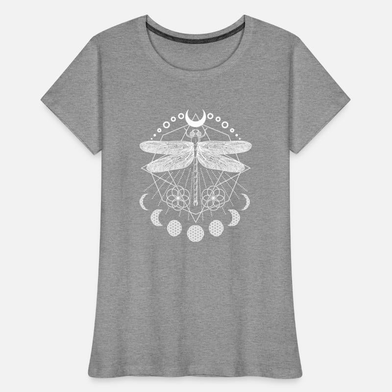 Dragonfly tattoo moon phases and flower of life