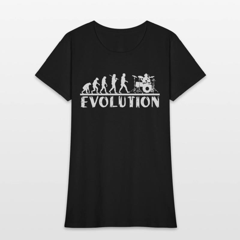 Drummer Evolution Funny Music humor Drums tee Drum