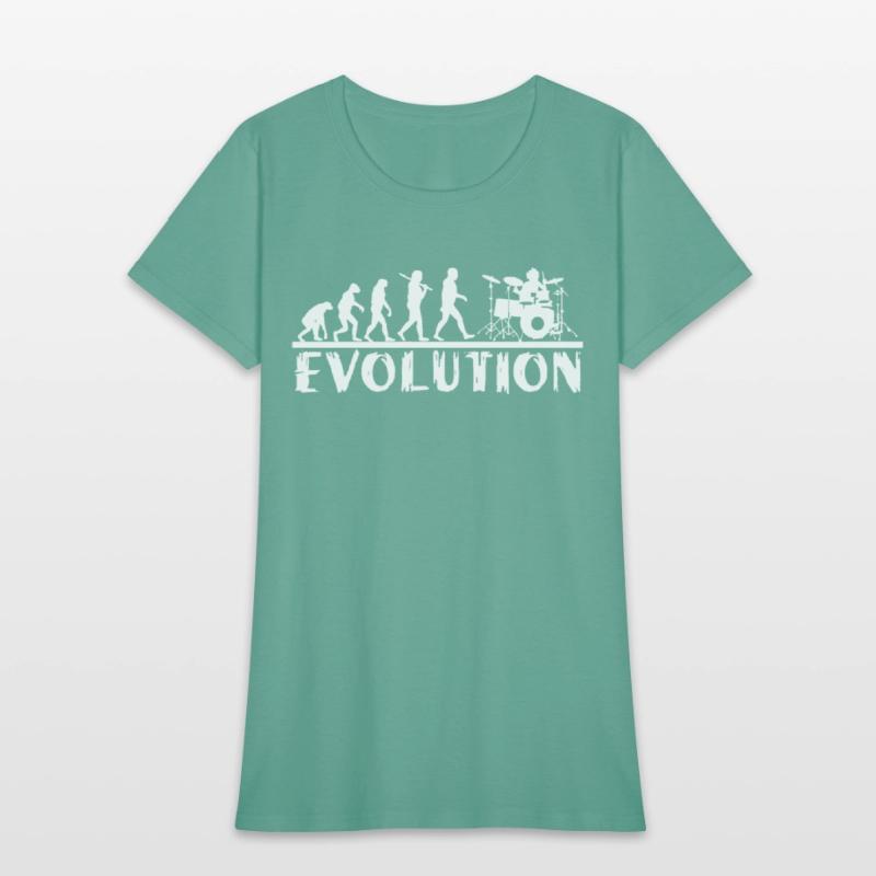 Drummer Evolution Funny Music humor Drums tee Drum